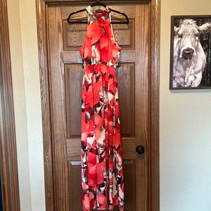 Fully Flair Floral Full Length Dress